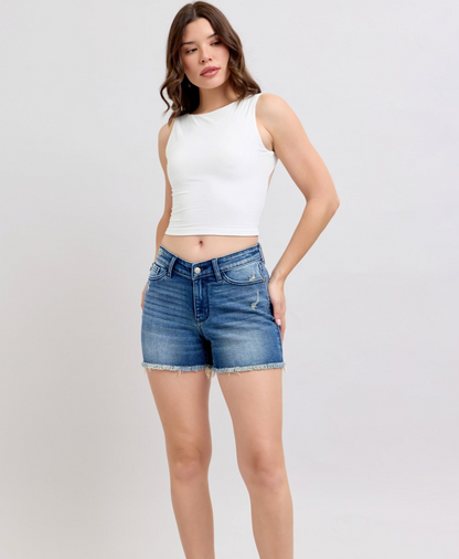 Judy Blue High Waist V-Front Shorts w Shield Pockets