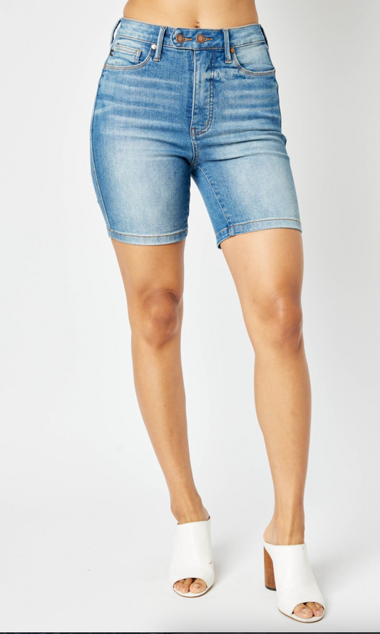 Judy Blue HW Tummy Control Bermuda Shorts