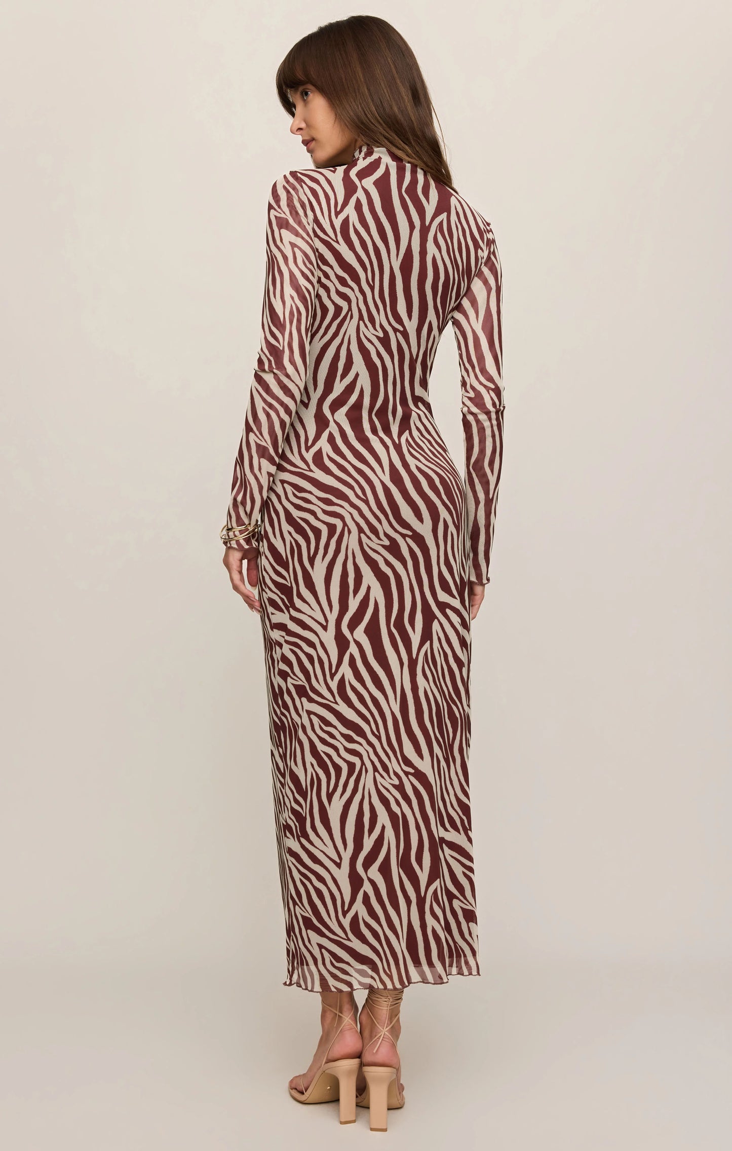 SEVILLA ZEBRA MESH MIDI DRESS