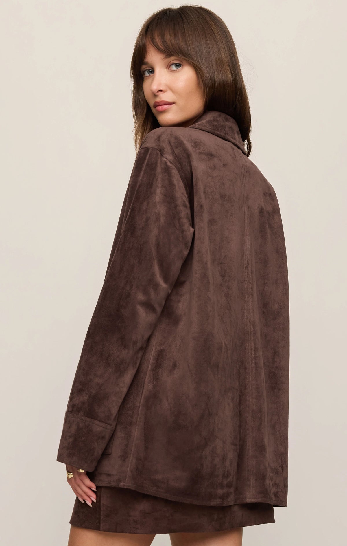 DECKER FAUX SUEDE CHORE COAT