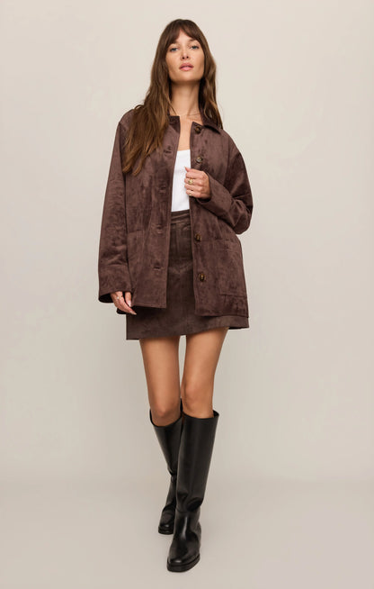 DECKER FAUX SUEDE CHORE COAT
