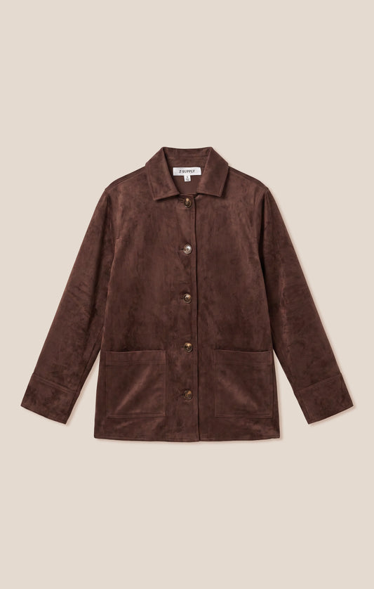 DECKER FAUX SUEDE CHORE COAT