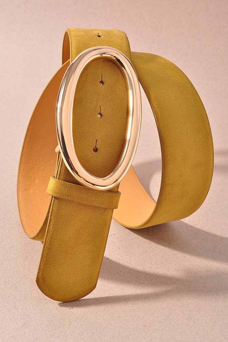Oval Textured Open Metal Belt