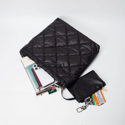 Chrissy Puffer Quilted Hobo Tote