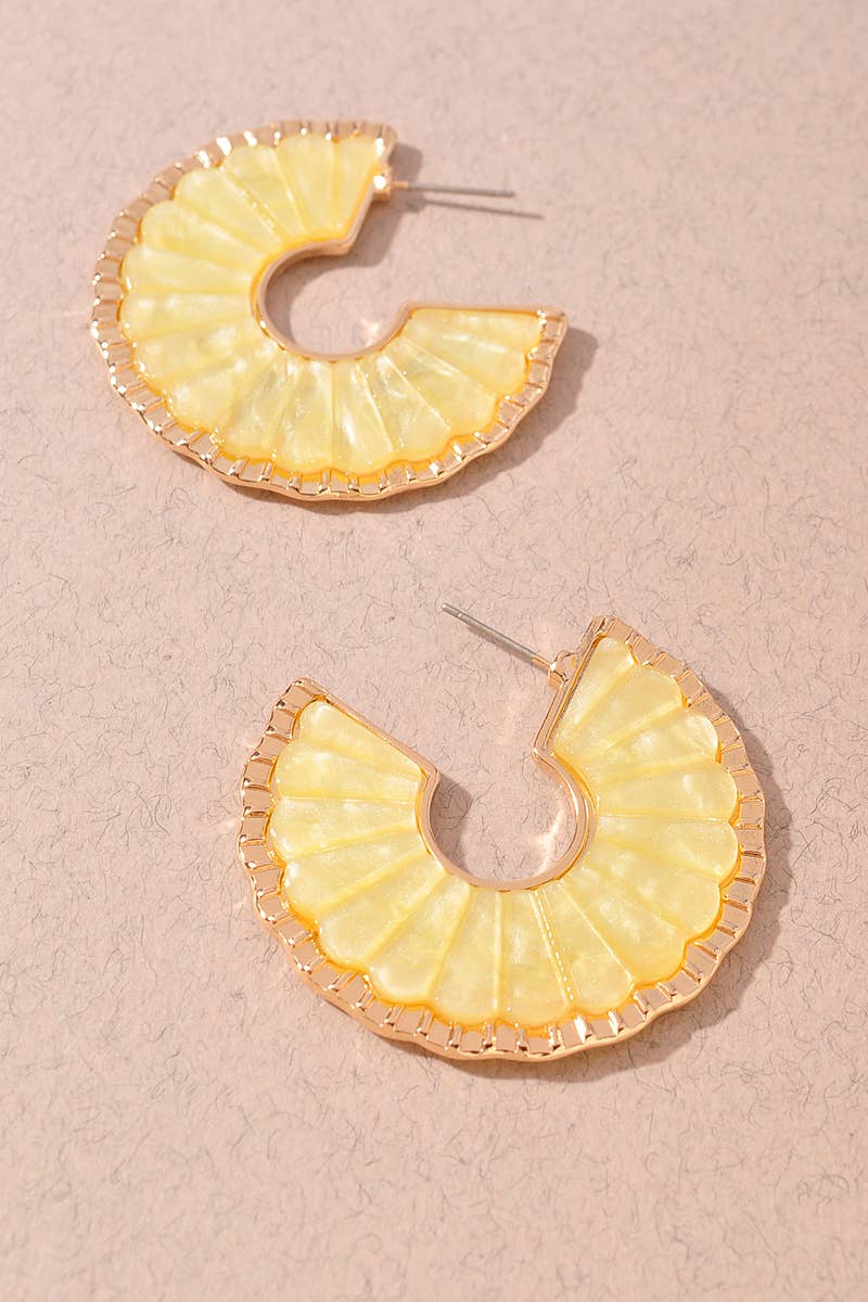 Scalloped Resin Hoop Earrings