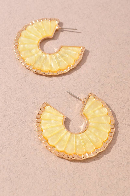 Scalloped Resin Hoop Earrings