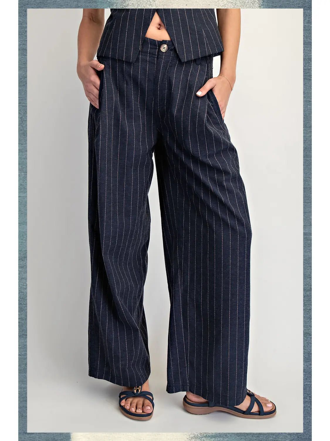Navy Low-Slung Trousers