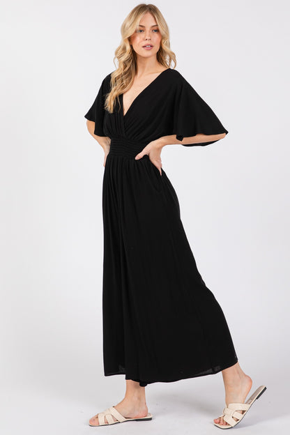 Heavy Gauze Smocked Waist Jumpsuit