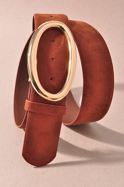 Oval Textured Open Metal Belt