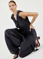 Pleated Sleeveless Button Front Jumpsuit