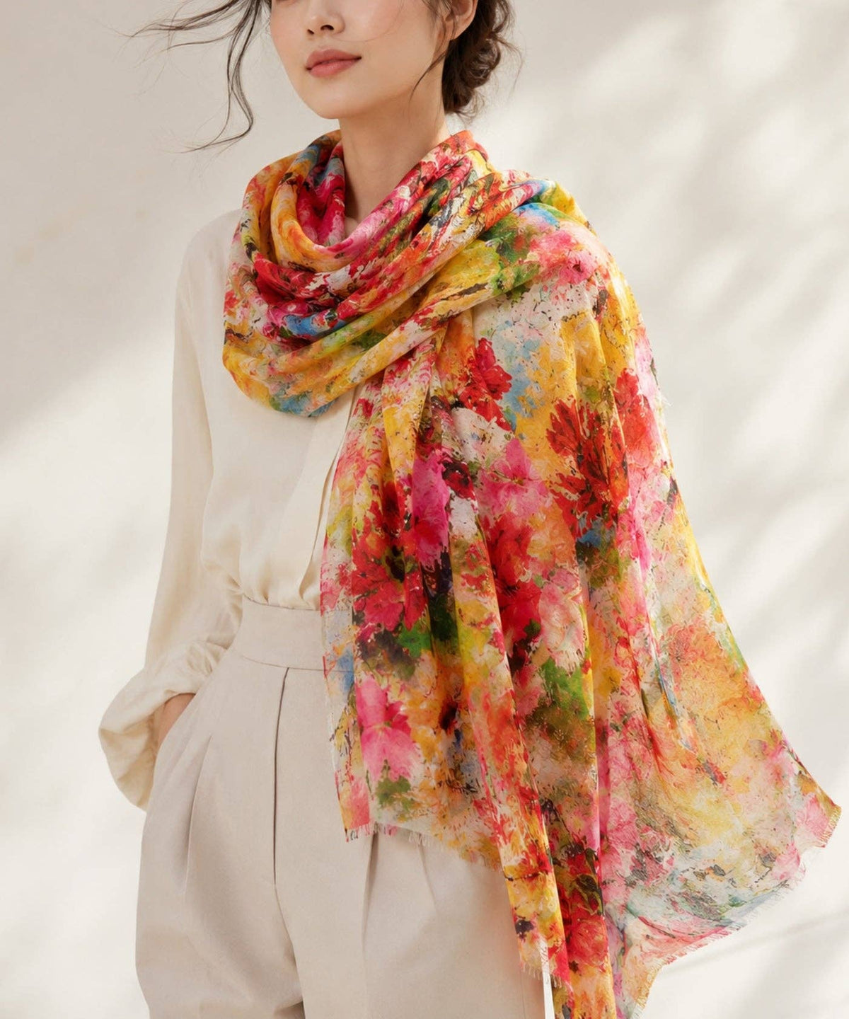 Abstract Bloom Garden Modal Art Scarf