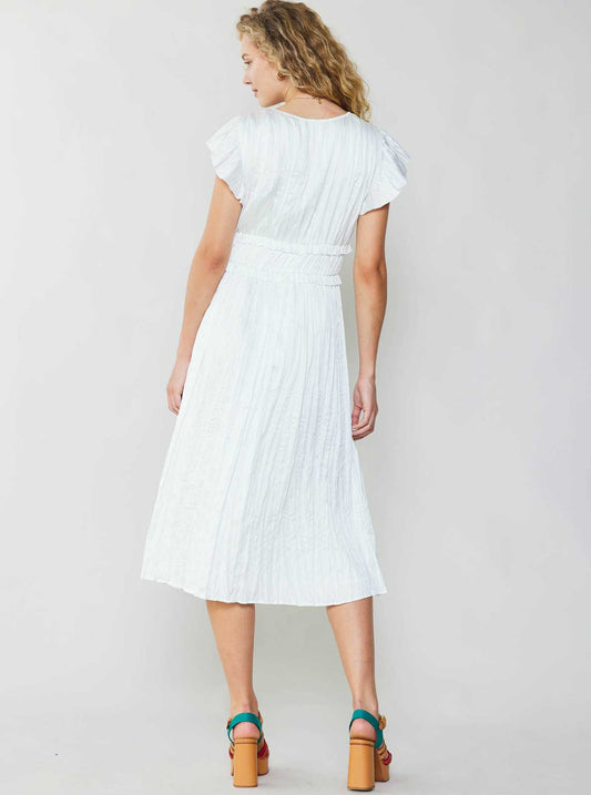 Floral Print Pleated Midi Dress