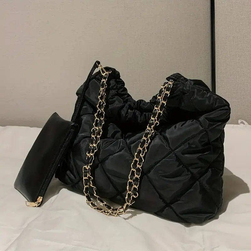 Chrissy Puffer Quilted Hobo Tote