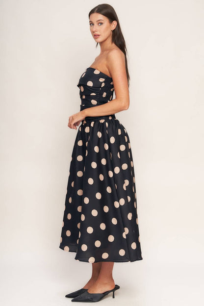 Polka Dot woven midi dress
