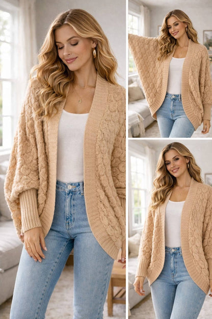 Textured Knit Cocoon Cardigan