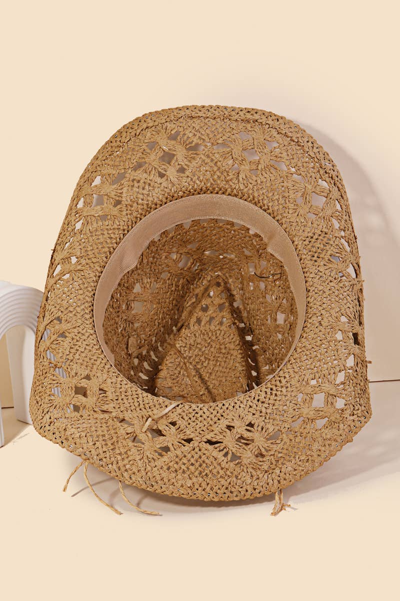 Western Straw Braided Cowboy Sun Hat