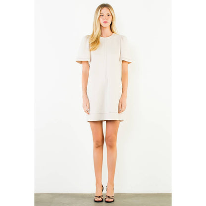 Suede Short Sleeve Dress