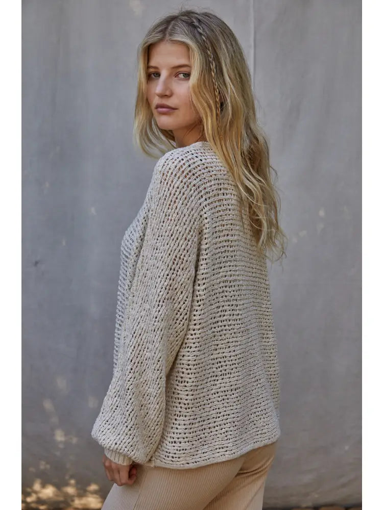 Knit Round Neck Long Sleeve Top