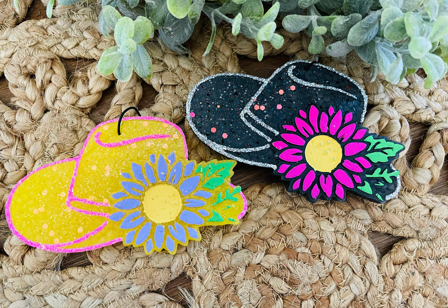 Flower Cowgirl Hat Car Freshie 