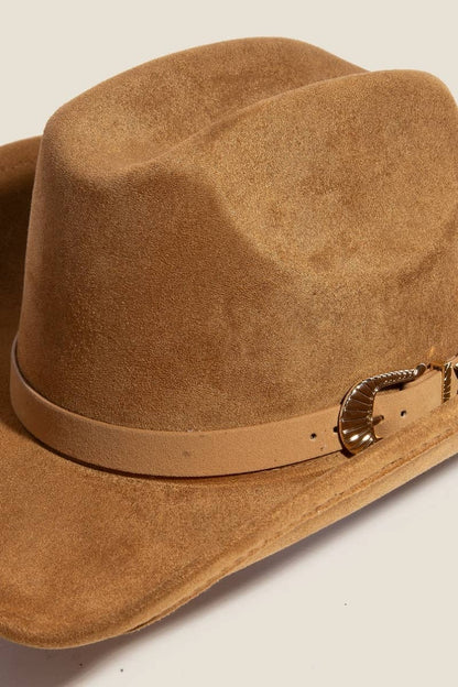 Simple Faux Suede Cowboy Fedora Hat