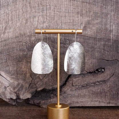 Elongated Shield Minimalist Earrings – Gold or Silver