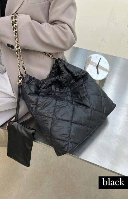 Chrissy Puffer Quilted Hobo Tote