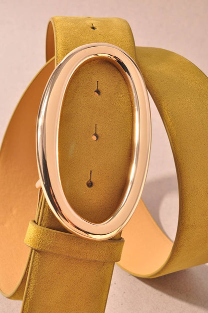 Oval Textured Open Metal Belt