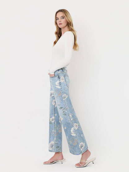 SUPER HIGH RISE FLORAL VINTAGE FLARE