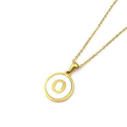 Round 18K Gold-plated Stainless Steel 26 Letters Necklace