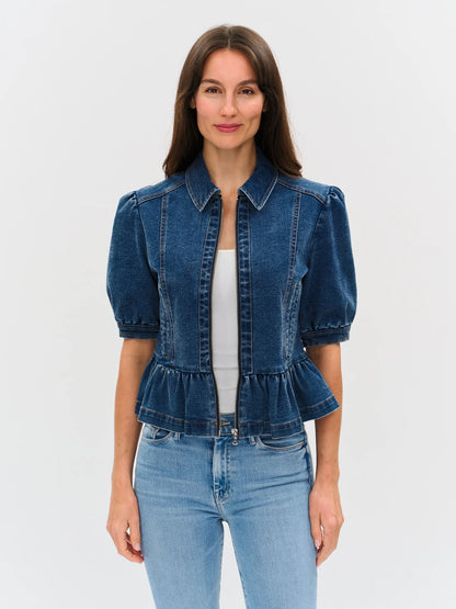 THE DELANCEY DENIM PEPLUM JACKET