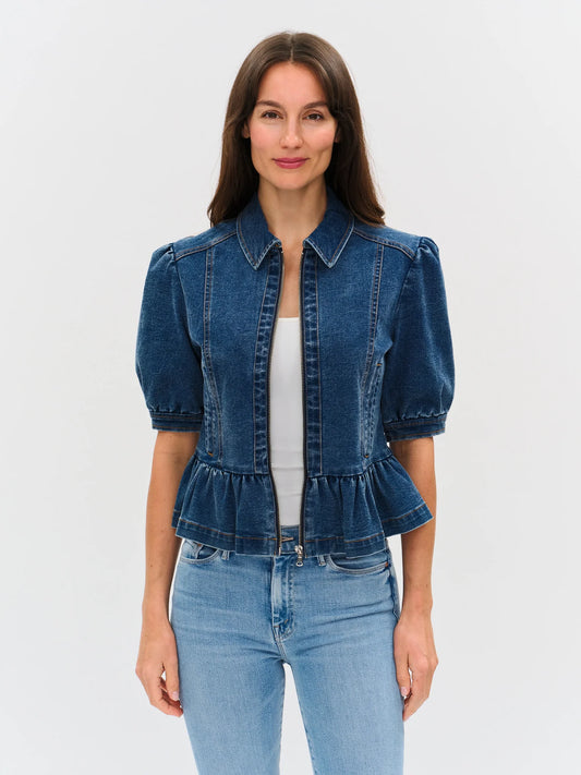 THE DELANCEY DENIM PEPLUM JACKET
