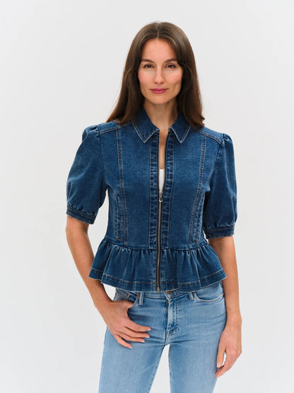 THE DELANCEY DENIM PEPLUM JACKET