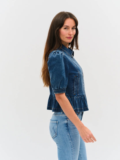 THE DELANCEY DENIM PEPLUM JACKET