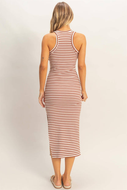 Striped Ribbed Tank Dress