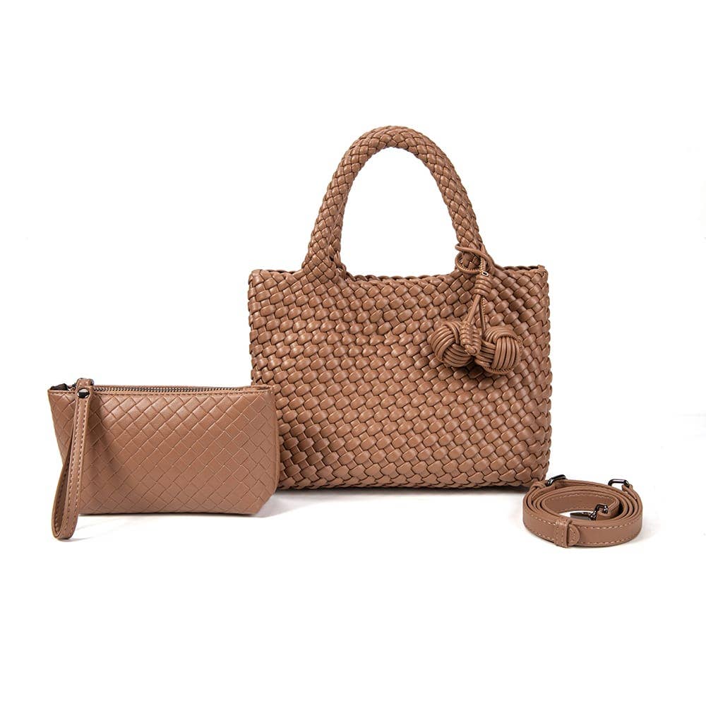 Daya Mini Woven Tote Bag w/ Monkey Fist Bag Charm