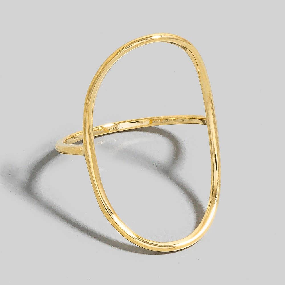 Curved Oval Minimalist Ring
