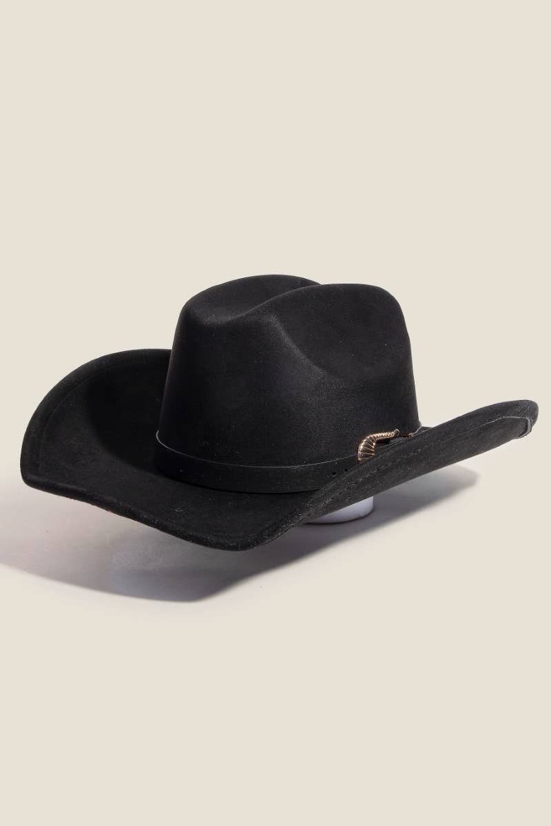 Simple Faux Suede Cowboy Fedora Hat