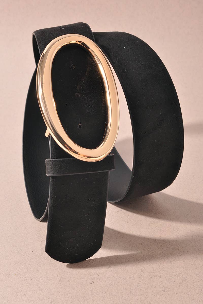 Oval Textured Open Metal Belt
