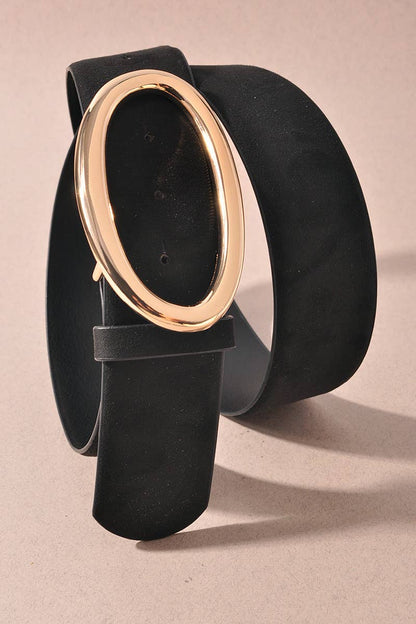 Oval Textured Open Metal Belt