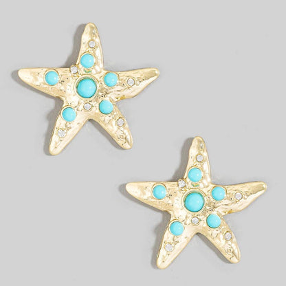 Sealife Metallic Starfish Earrings
