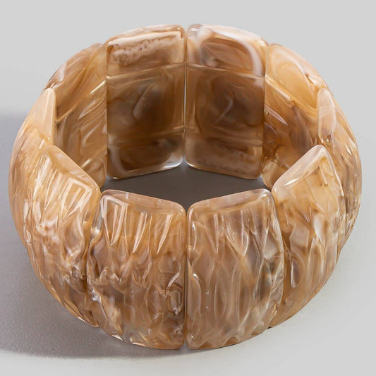 Wide Resin Block Stretch Bracelet