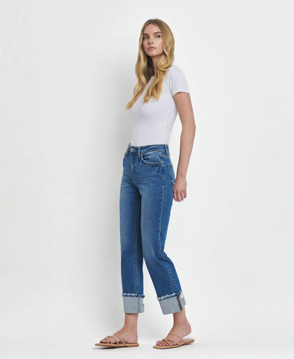 DAPHNE HIGH RISE CUFFED STRAIGHT