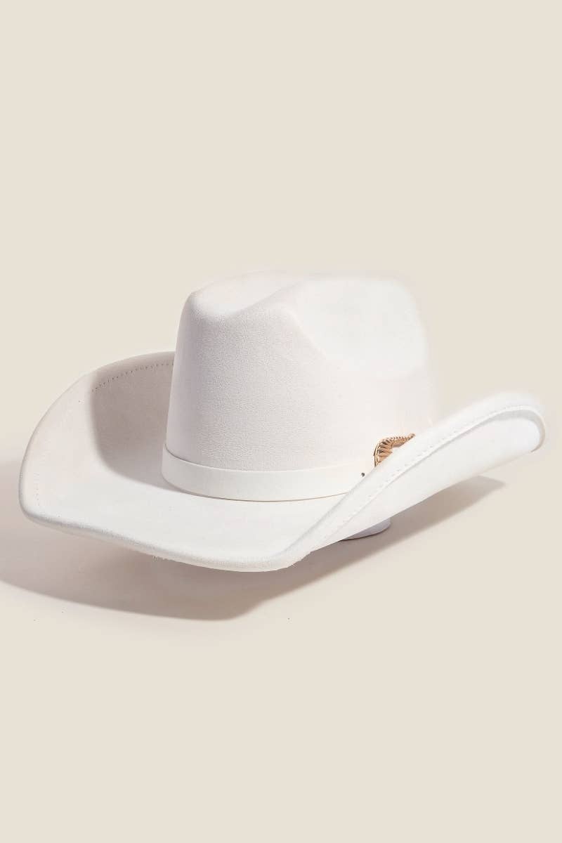 Simple Faux Suede Cowboy Fedora Hat