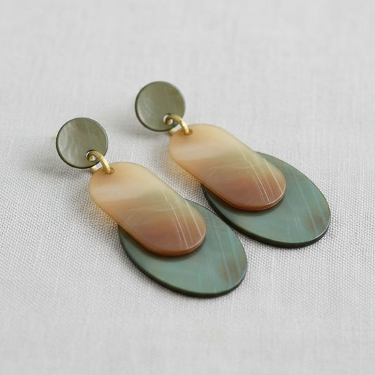 Acrylic Oval Geometric Drop Earrings