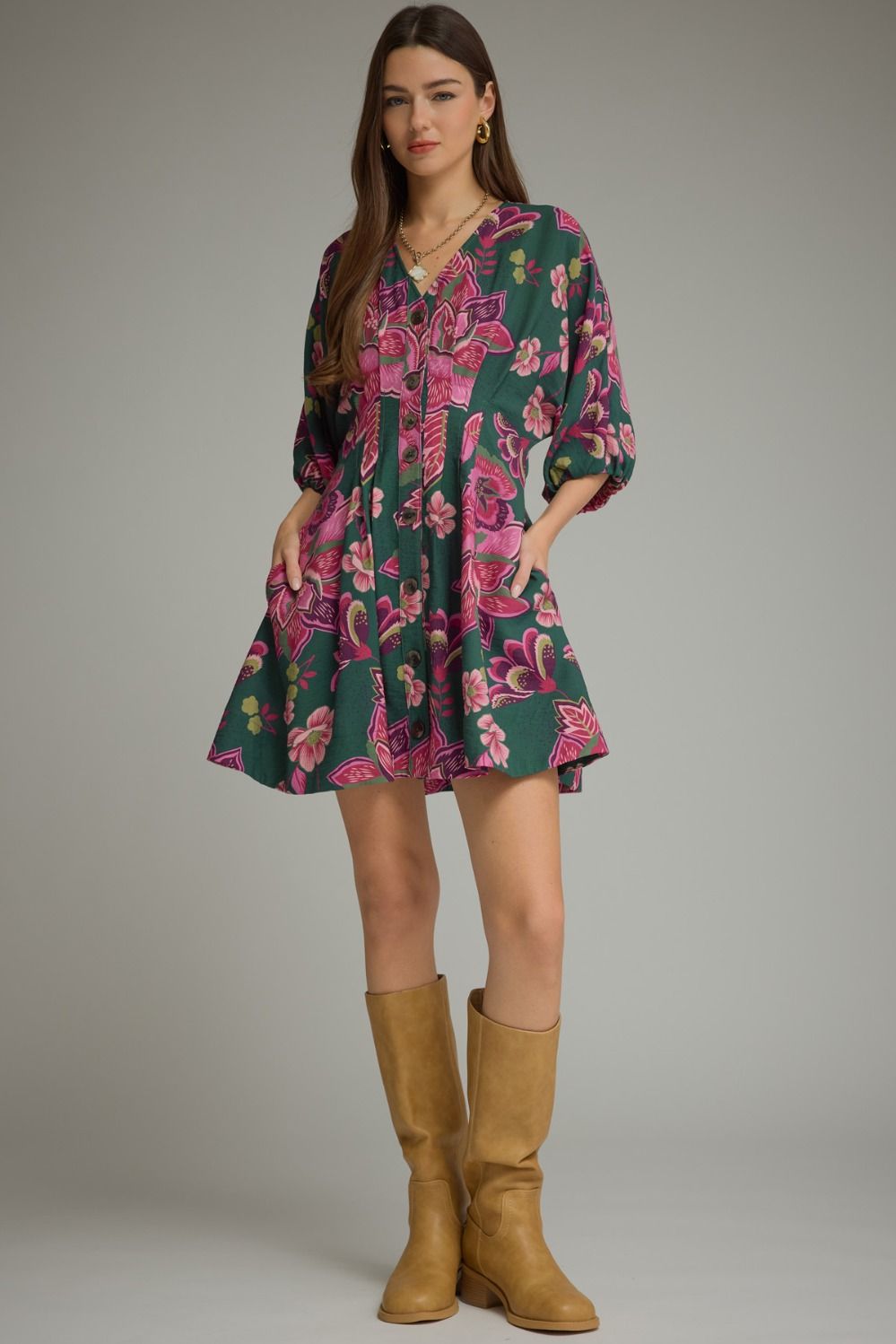 Floral print mini dress