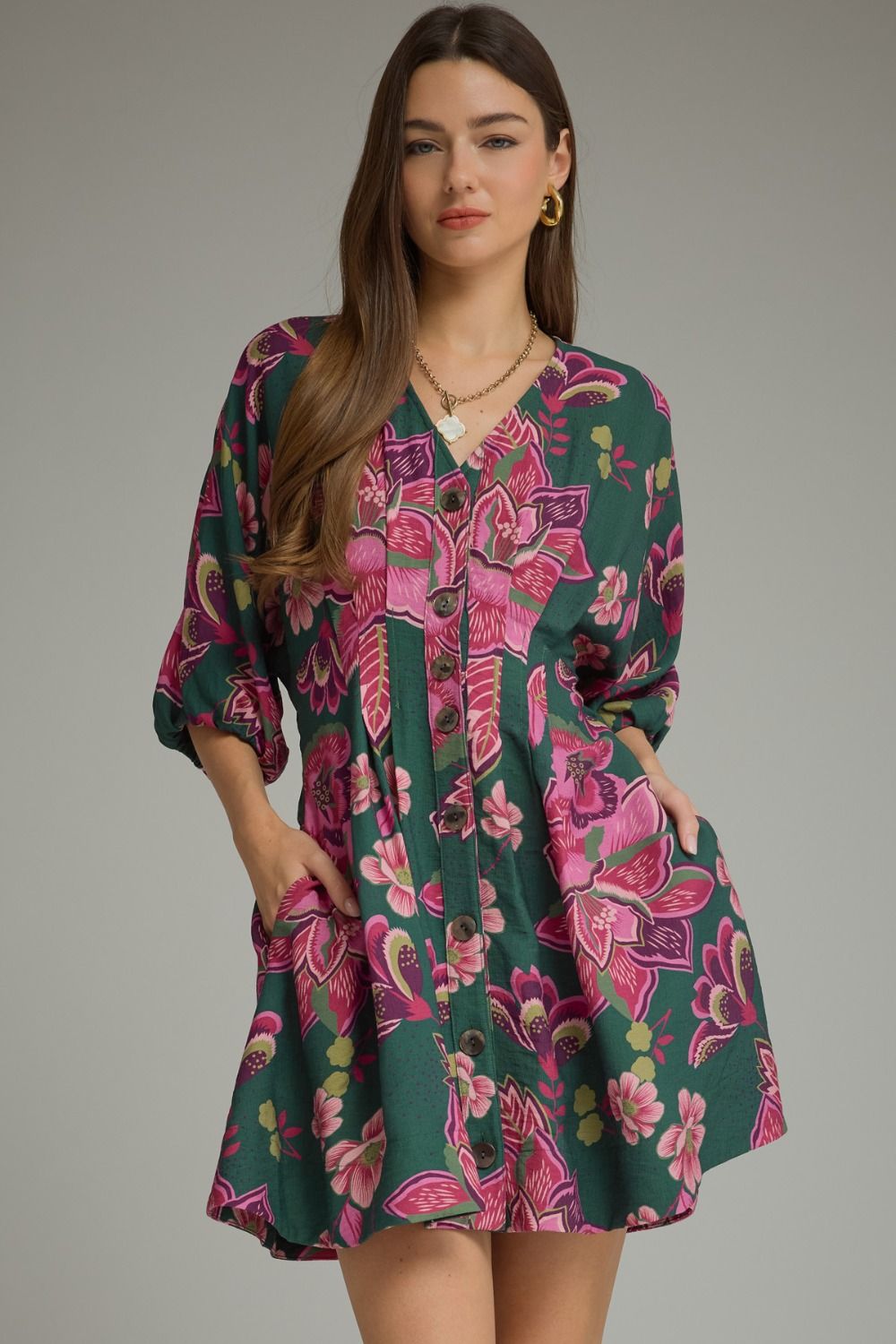 Floral print mini dress