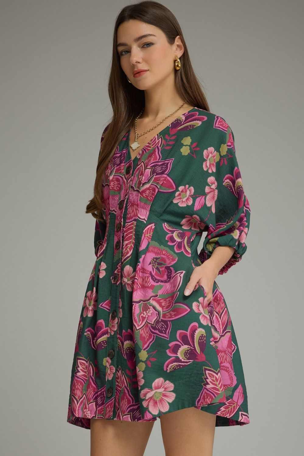 Floral print mini dress