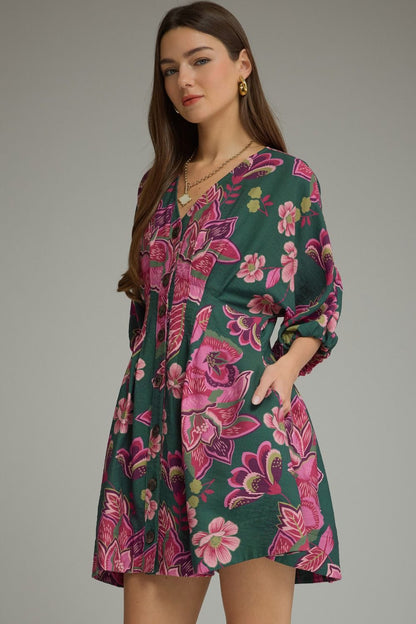Floral print mini dress