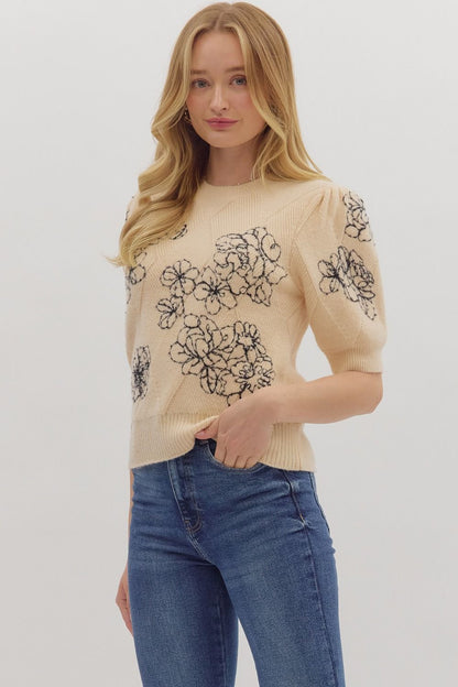 Ecru Bloom Sweater