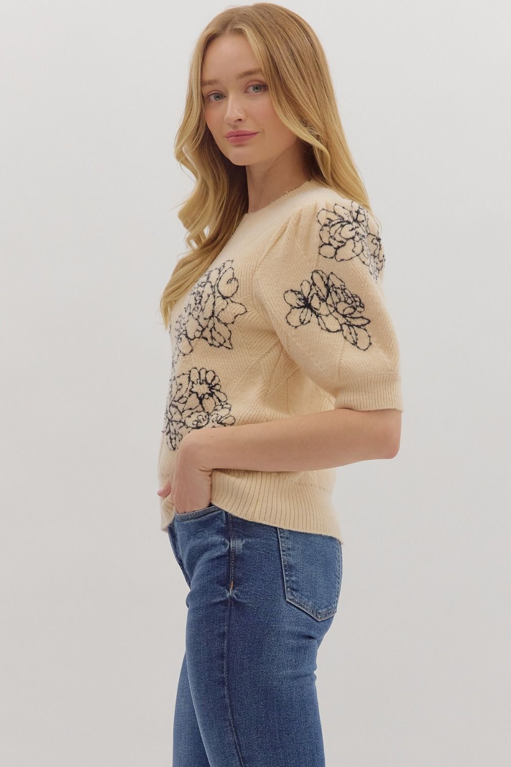 Ecru Bloom Sweater